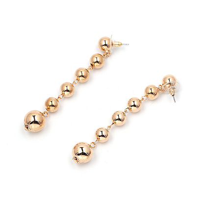 Boho Metal Beaded Chain Earrings for Women - Unique European Style Ear Drops