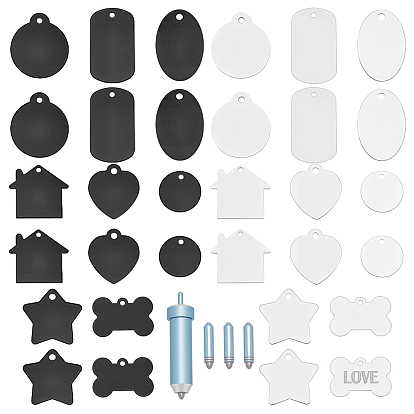 32 шт. 16 стили алюминиевые подвески с теплопередачей, пустые теги