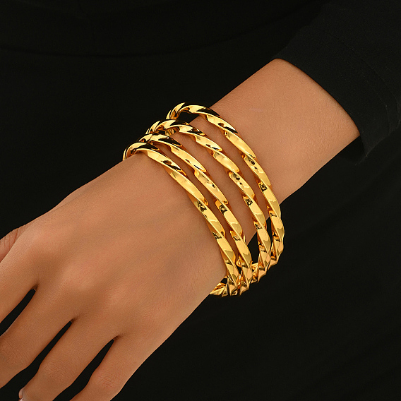 4шт. элегантный набор из цинкового сплава витых браслетов для женщин