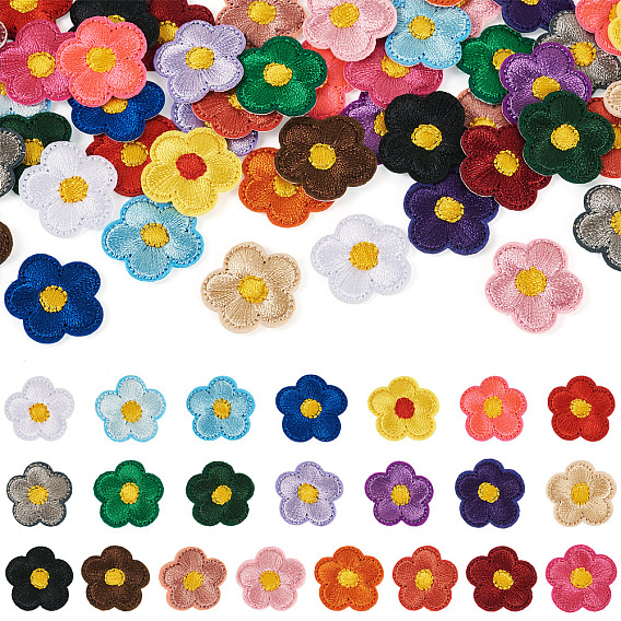 66 шт. цветочные вышитые нашивки на ткань для пришивания и утюжки, аксессуары для костюма, аппликация