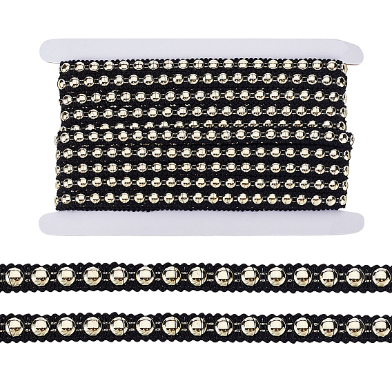 10 ярдов полиэстера с отделкой из полукруглых бусин из АБС-пластика, аксессуары для одежды