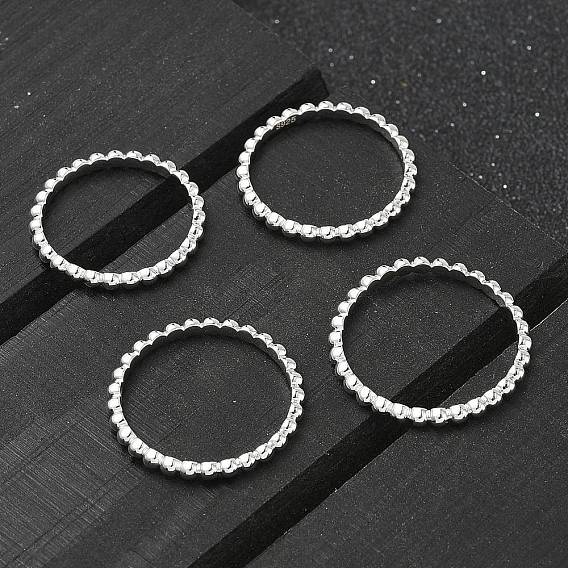 925 серебряные кольца с простыми полосками, круглые бусины