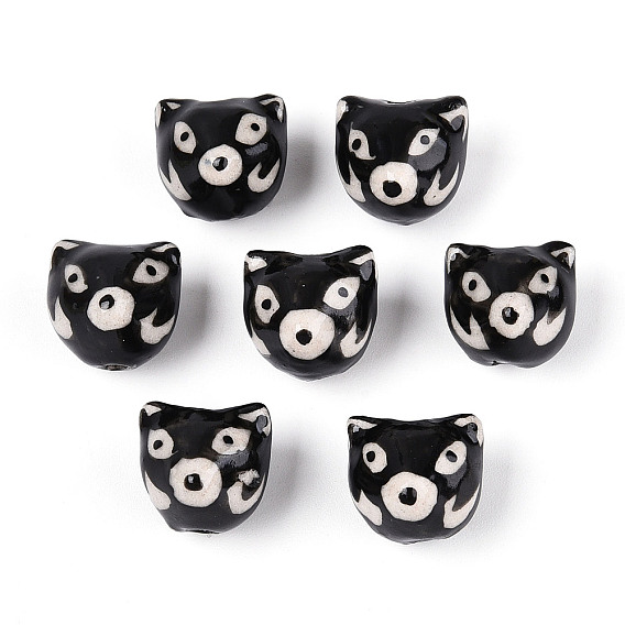 Фарфоровые бусины ручной работы, волк, пастельный фарфор