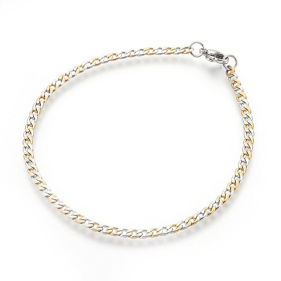 Ионное покрытие (ip) 304 браслеты-цепочки из нержавеющей стали, с карабин-лобстерами 