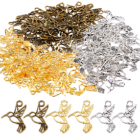 120 шт. 3 цвета сплава открытая задняя часть подвески безель, для diy уф смолы, эпоксидная смола, птица