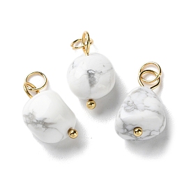 Природные подвески Говлит, Подвески-наггетсы с 304 кольцами из нержавеющей стали, золотые