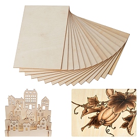 Rectangle Unfinished Unpainted Wooden Sheets,for Craft DIY Hand-Made Project Mini Building Model