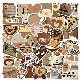 50Pcs Retro PVC Self Adhesive Cartoon Stickers, Waterproof Decals for Laptop, Bottle, Luggage Decor