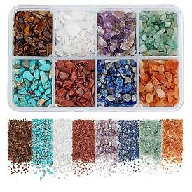 200g 8 Stil natürlicher und synthetischer Edelstein, Chip Perlen