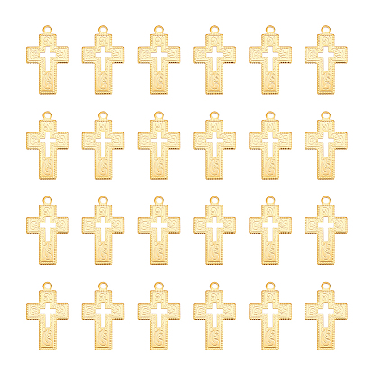 24 шт. ионное покрытие (ip) 304 подвески из нержавеющей стали, крест прелести, религия