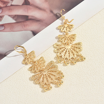 Серьги-люстры из сплава в стиле богемы