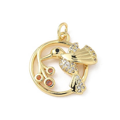 Латунные микро проложить кубического циркония подвески, без кадмия и без свинца, птица, с целью перехода в кольце