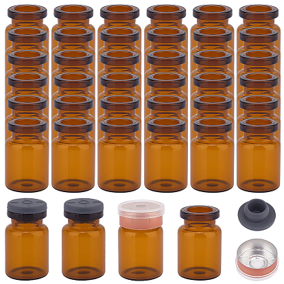 Пробирки для лабораторных образцов из янтарного стекла, с бутиловой пробкой и пластиковой верхней крышкой