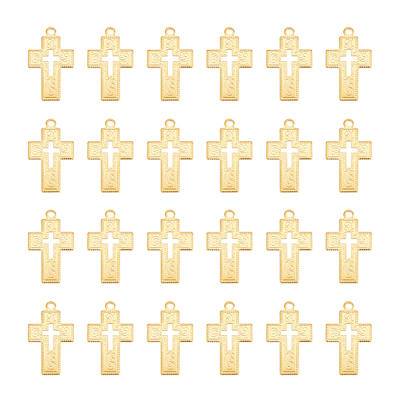 24 шт. ионное покрытие (ip) 304 подвески из нержавеющей стали, крест прелести, религия