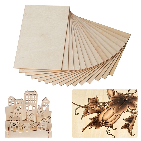 Rectangle Unfinished Unpainted Wooden Sheets,for Craft DIY Hand-Made Project Mini Building Model