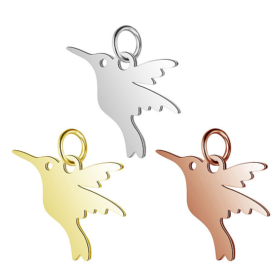 304 Stainless Steel Charms, Bird