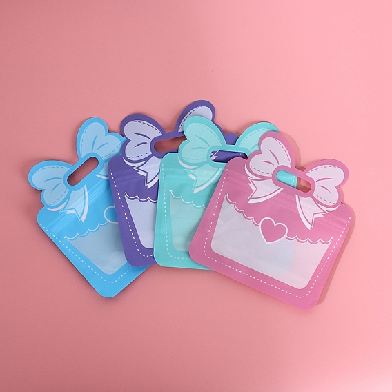 Пластиковые пакеты для конфет с застежкой-молнией в форме банта, многоразовые упаковочные пакеты, верхнего уплотнения, самозапечатывающиеся пакеты для печенья подарок