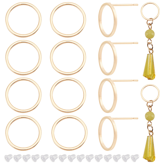 Латунные выступы уха, реальный 18 k позолоченный, кольцо, вакуумная упаковка