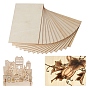 Rectangle Unfinished Unpainted Wooden Sheets,for Craft DIY Hand-Made Project Mini Building Model