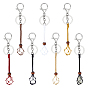 6шт. нейлоновая нить макраме мешочек брелок, с застежкой-карабином из сплава и железными кольцами