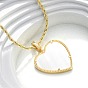 Женские кулоны в форме сердца из латуни с белой эмалью