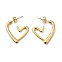 Ion Plating(IP) 304 Stainless Steel Heart Stud Earrings, Half Hoop Earrings