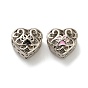 Эмали сплава Европейский бисером, бусины с большим отверстием, Сердце с лапой печати