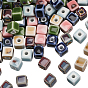 84шт 6 цвета фарфоровые бусины ручной работы, фантазии античного стекла фарфора, кубические