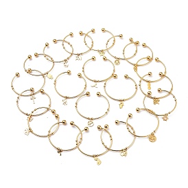 Вакуумное покрытие pvd 201 браслеты-манжеты из нержавеющей стали, браслеты крутящего момента, браслеты с шармом смешанной формы