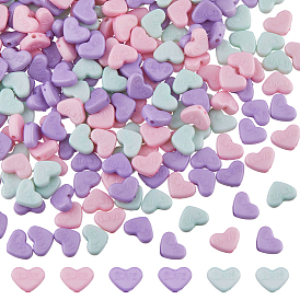 300шт акриловые бусины, сердце со словом "love"