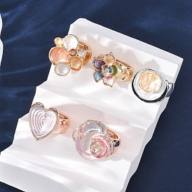 Кольца из цинкового сплава и эмали для женщин, золотые