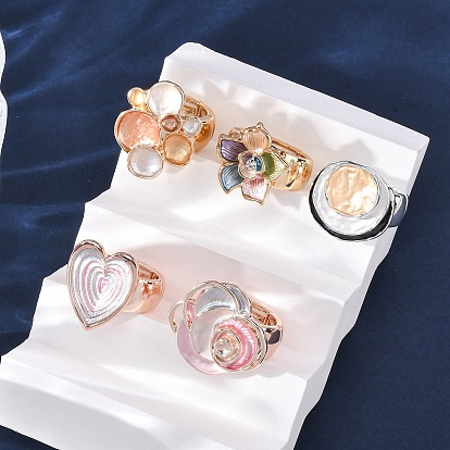 Кольца из цинкового сплава и эмали для женщин, золотые