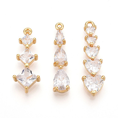 Латунные микро проложить кубического циркония подвески, долговечный, без никеля , реальный 18 k позолоченный