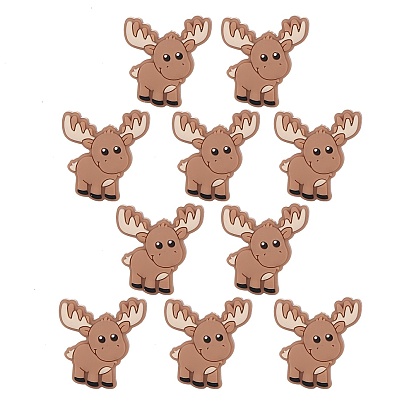 10 pcs perles de silicone de wapiti de bande dessinée