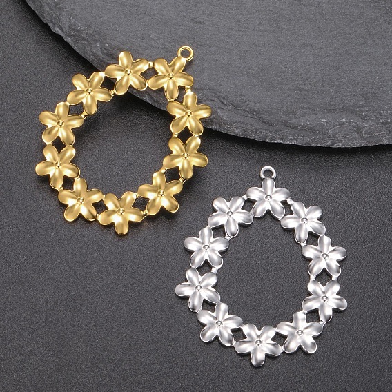 Кулон из нержавеющей стали, цветок