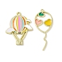 Подвески из цинкового сплава, с эмалью, золотые, шарм на воздушном шаре/воздушном шаре