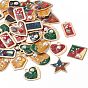 Epoxy Resin Pendants, with ABS Plastic and Enamel, Alloy or Brass Findings, Mixed Shapes, Golden & Matte Gold Color
