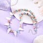 Boho Natural Shell & Larimar & Dyed Morganite Chip Beaded Necklaces for Women