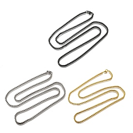 3мм 201 ожерелья из нержавеющей стали с цепочкой-коробкой, долговечный, стойки покрытие