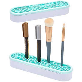 Gorgecraft Multipurpose ABS with Silicone Storage Box, for Cosmetics Brush Holder, Pen Holder, Toothbrush Holder, Lipstick Holder, Rectangle Oval