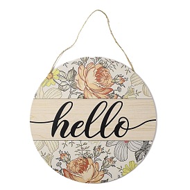 Wood Hanging Hello Sign, for Front Door, Porch