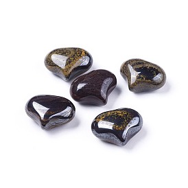 Natural Tiger Iron Heart Love Stone, Pocket Palm Stone for Reiki Balancing