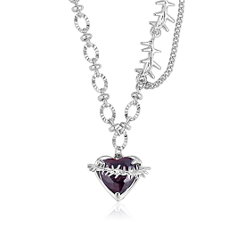 Coeur rouge zircone collier réglable chaîne pierres précieuses pendentif collier mode solitaire amour éternité cristaux tour de cou charmes bijoux cadeau pour les femmes fête des mères anniversaire noël