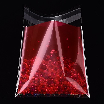 Rectangle OPP Cellophane Bags for Christmas, with Tree Pattern, 13.1x9.9cm, Bilateral Thickness: 0.07mm, about 95~100pcs/bag