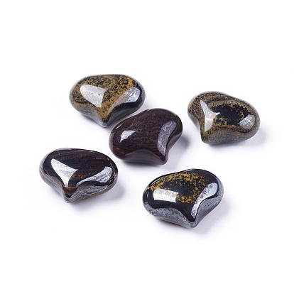 Natural Tiger Iron Heart Love Stone, Pocket Palm Stone for Reiki Balancing