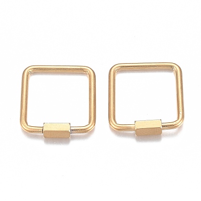 304 Брелоки карабин винтовые с замком из нержавеющей стали, для изготовления ожерелий, быстрые ссылки, квадратный