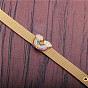 Stainless Steel Bracelet with Micro-inlaid Zircon Rainbow Bracelet - European and American Style