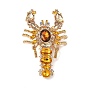 Alloy Rhinestone Brooch, Scorpion