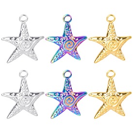 Stainless steel vacuum plating seven-color gold starfish pendant necklace titanium steel metal jewelry accessories pendant European