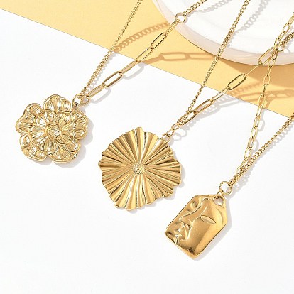 304 ожерелья с подвесками из нержавеющей стали для женщин, реальный 18 k позолоченный